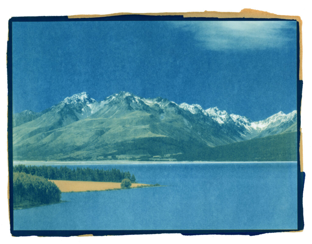 Landscape - Lake Pukaki, Duotone Cyanotype